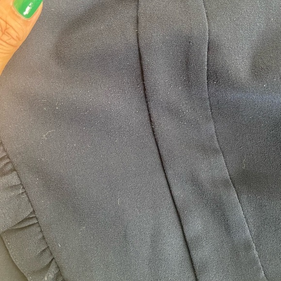 Eloquii Women's Midi Dress Size 10 Color Blue Ruffle Mock Neck Short Sleeve - Picture 12 of 12